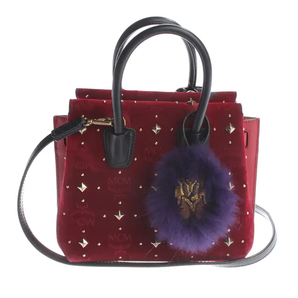 Borsetta, in Rosso, Velluto, MCM