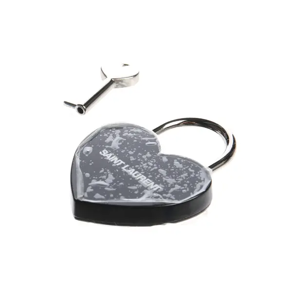 Lock & Key in Black, Metal (metallic, metallized), Saint Laurent