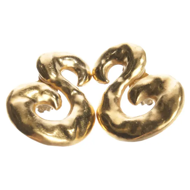 Ohrringe in Metallic, Metall (metallisch, metallisiert), Saint Laurent