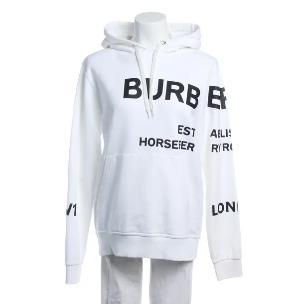 Hoodie in Weiß, Baumwolle, Burberry