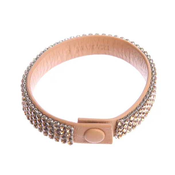 Armband in Rosa, Leder, Swarovski