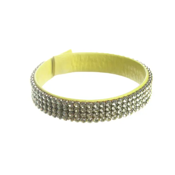 Bracelet in Green, Leather, Swarovski