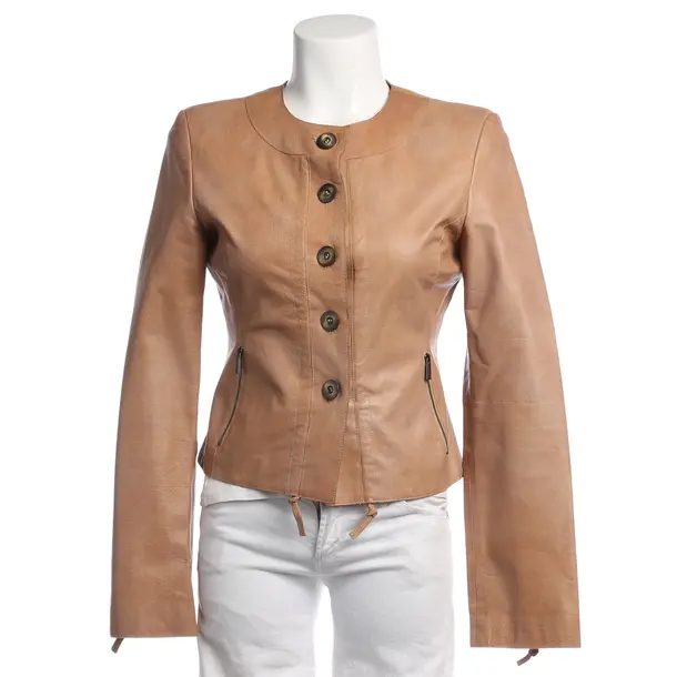 Lederjacke in Braun, Leder, Giorgio Armani