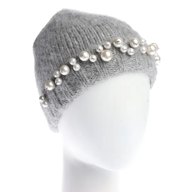 Mütze, in Grau, Baumwolle, Jimmy Choo