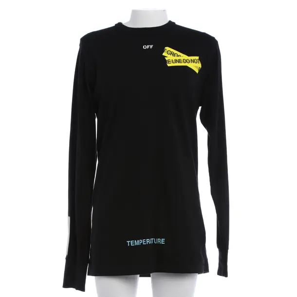 Long Sleeve Shirt in Black, Cotton, Off-White