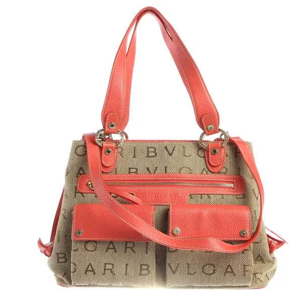 Shoulder Bag in White, Cotton, Bulgari