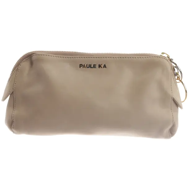 Cosmetic Bag, in Beige, Leather, Paule Ka
