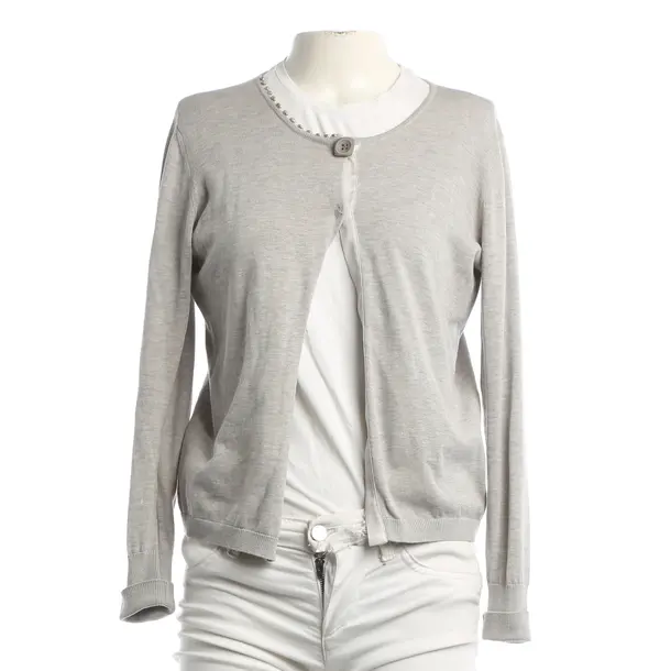 Cardigan, in Dark Gray, Cotton, Fabiana Filippi