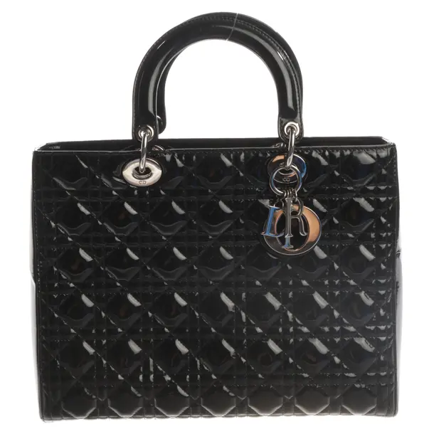 Handtasche, in Schwarz, Lackleder, Dior
