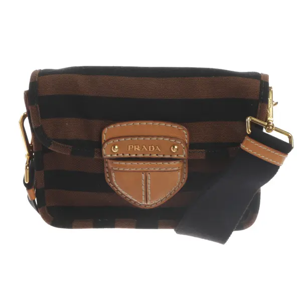 Shoulder Bag, in Brown, Cotton, Prada