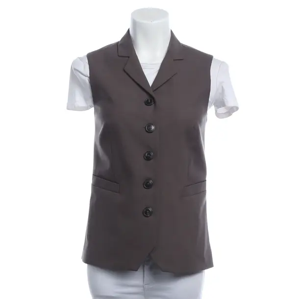 Vest, in Brown, Polyester, Closed