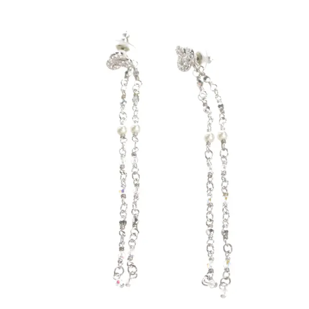 Earrings, in Silver, Metal (metallic, metallized), Swarovski