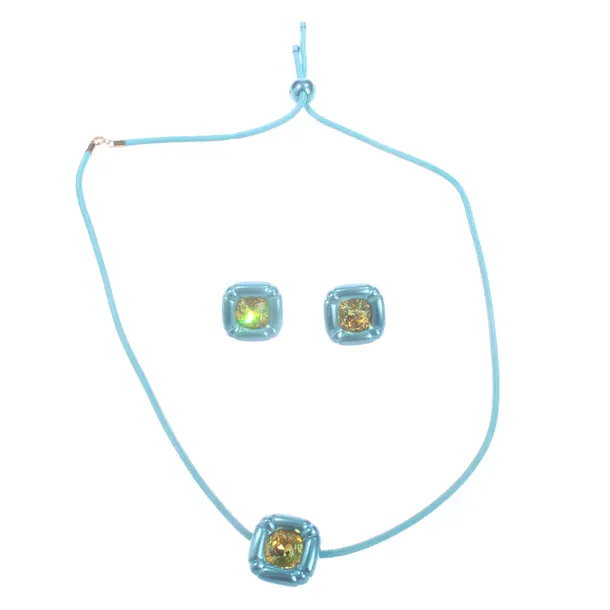 Schmuckset, in Blau, Metall (metallisch, metallisiert), Swarovski