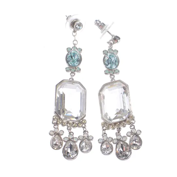 Earrings, in Silver, Metal (metallic, metallized), Swarovski
