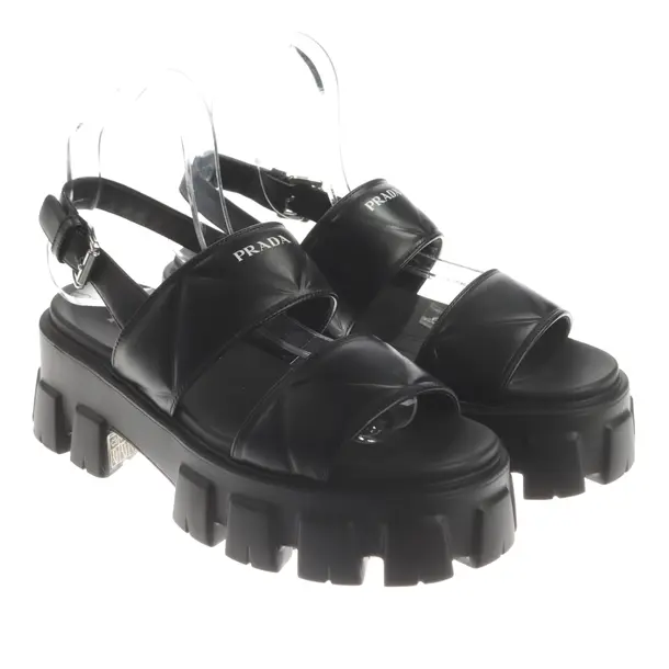 Plateausandalen, in Schwarz, Prada