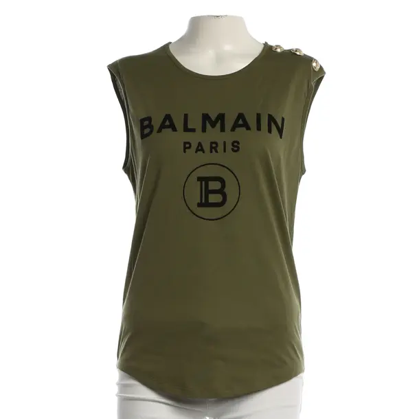 Top, in Olive Green, Cotton, Balmain