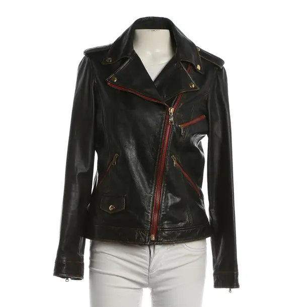 LeatherJacket, in Dark Brown, Leather, Love Moschino