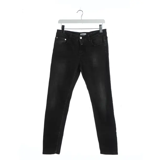 Jeans straight fit, in Nero, Cotone, Chiuso