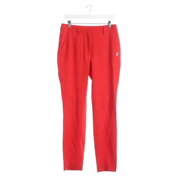 Pants, in Red, Cotton, Off-White