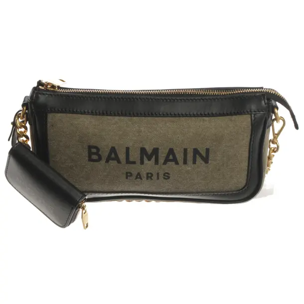 Handtasche, in Olivgrün, Baumwolle, Balmain