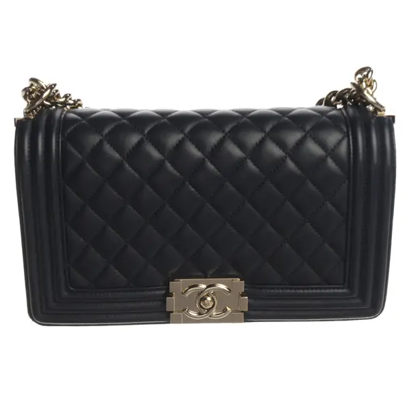 Schultertasche, in Navy, Leder, Chanel