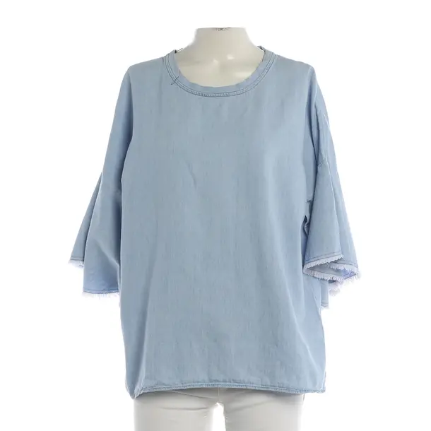Blouse, in Light Blue, Cotton, Closed