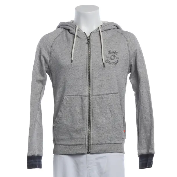 Zip-Up Hoodie, in Light Gray, Cotton, Hugo Boss Orange