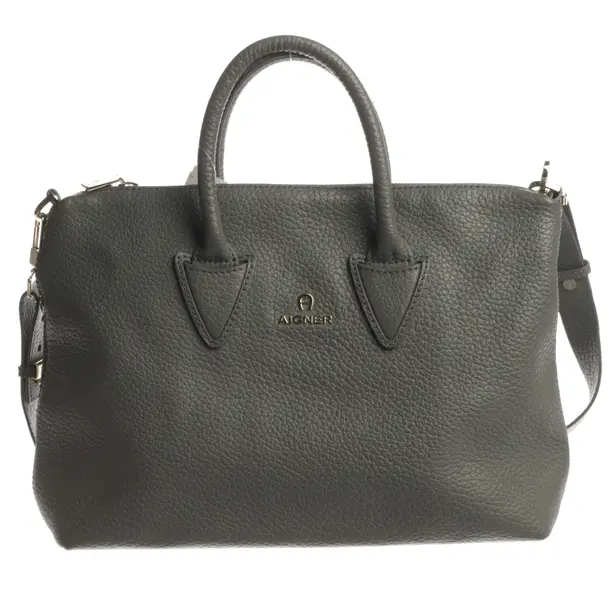 Handtasche, in Grau, Leder, Aigner