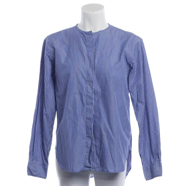 Blouse, in Blue, Cotton, Closed