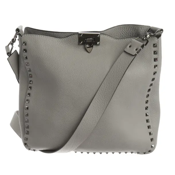 Shoulder Bag, in Gray, Leather, Valentino