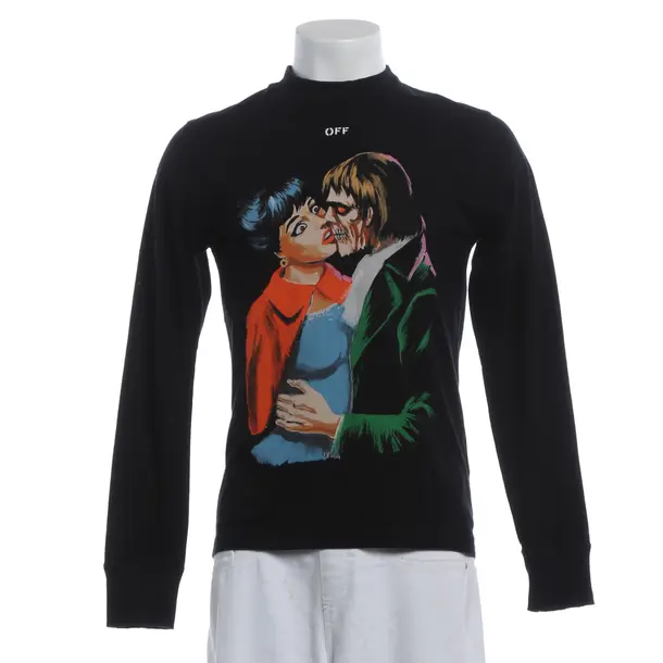 Longsleeve, in Schwarz, Baumwolle, Off-White