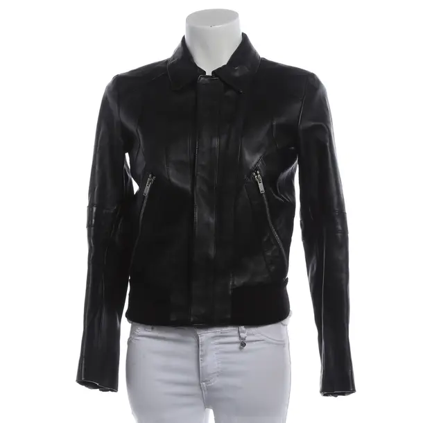 Giacca in pelle, in Nero, Pelle, Saint Laurent