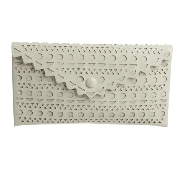 Clutch, in Weiß, Leder, Alaia