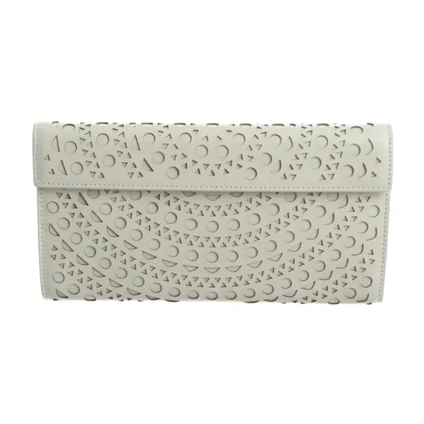 Clutch Bag, in White, Leather, Alaia