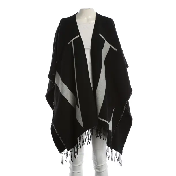 Poncho, in Black, Wolle, Valentino