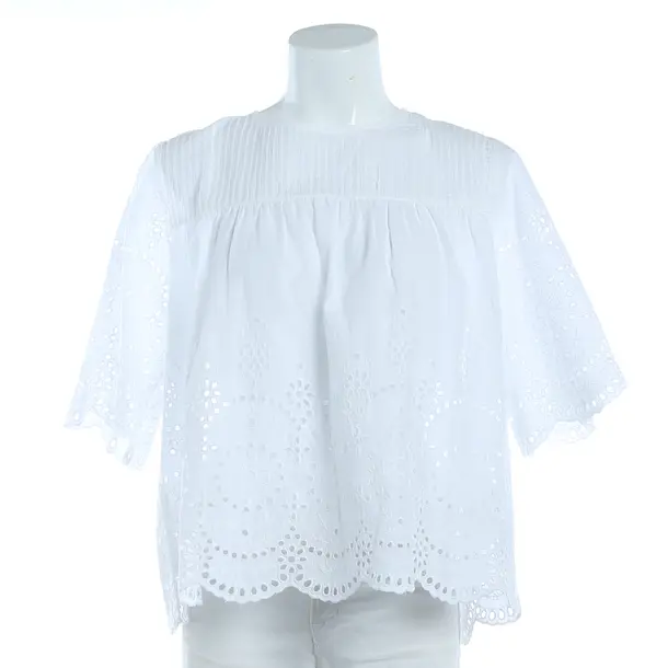 Blouse, in White, Cotton, Bloom