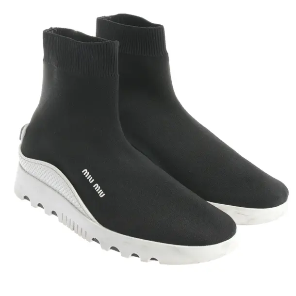 High-Top Sneakers in Black, , Miu Miu