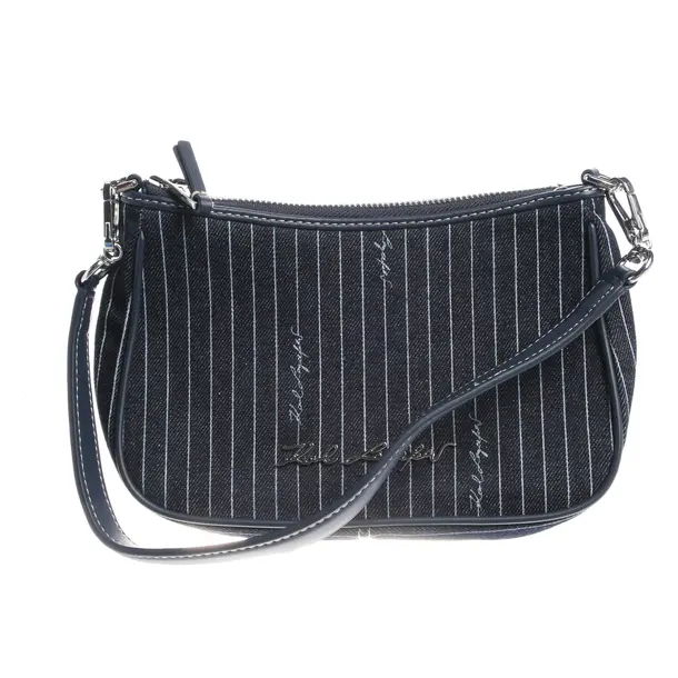 Shoulder Bag in Blue, Cotton, Karl Lagerfeld