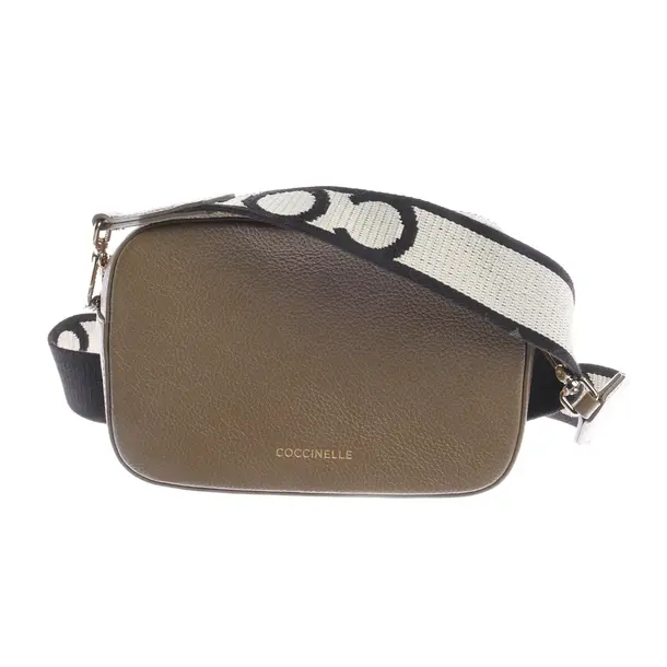 Schultertasche in Grün, Leder, Coccinelle