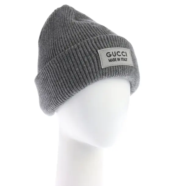 Mütze in Grau, Wolle, Gucci
