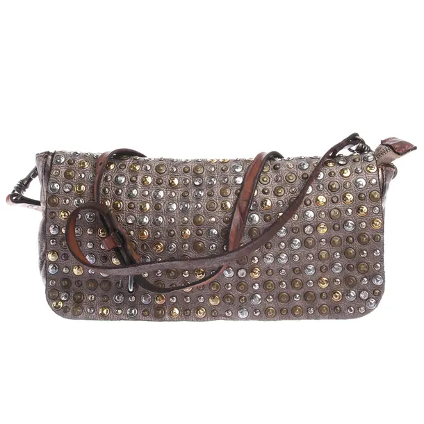 Schultertasche in Metallic, Leder, Campomaggi