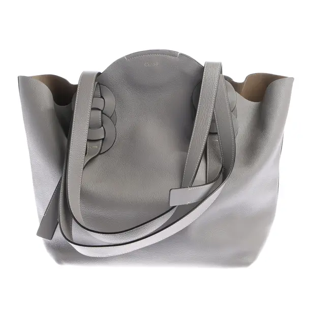 Shopper Bag in Gray, Leather, Chloé