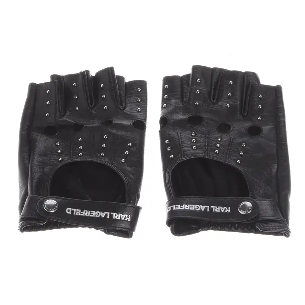 Gloves in Black, Leather, Karl Lagerfeld