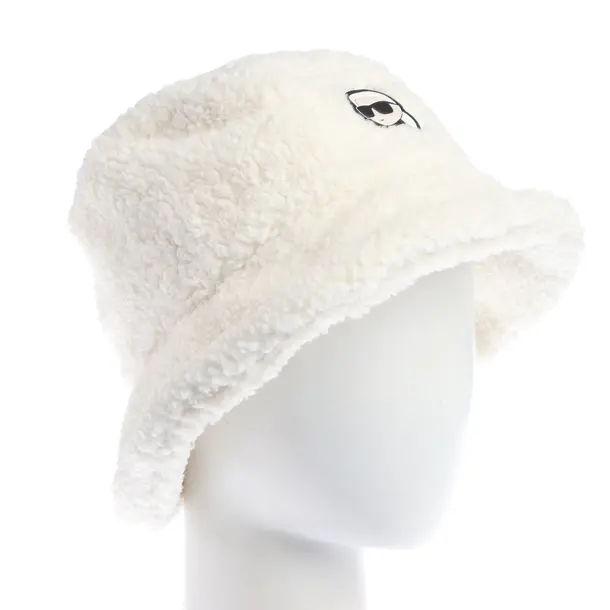 Hut in Weiß, Polyester, Karl Lagerfeld