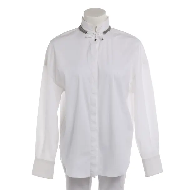 Bluse in Weiß, Baumwolle, Brunello Cucinelli