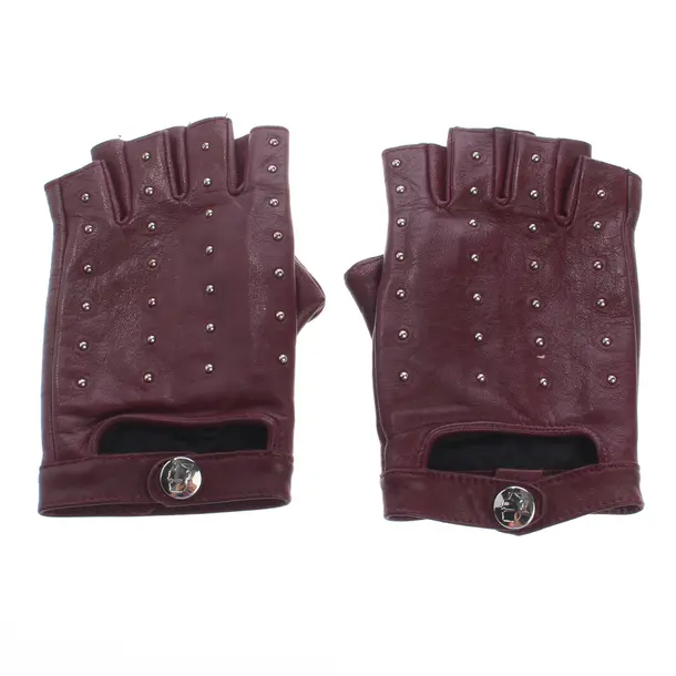 Lederhandschuhe in Rot, Leder, Karl Lagerfeld
