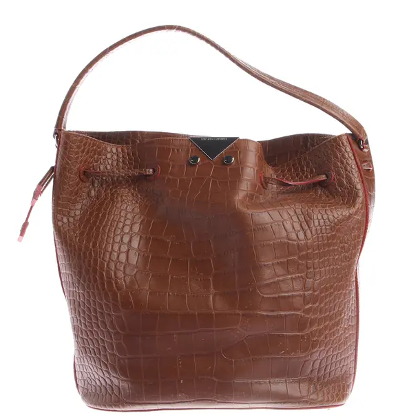 Bucket Bag, in Brown, Leather, Emporio Armani