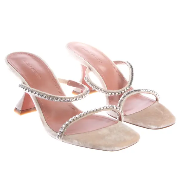 Heeled Sandals, in Beige, Amina Muaddi