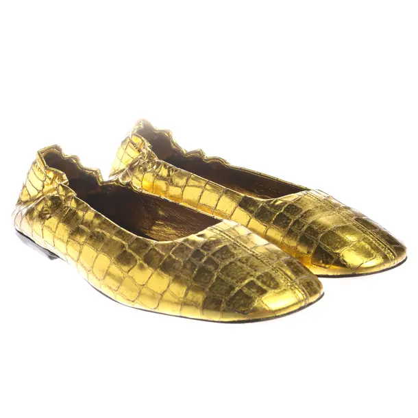 Ballet Flats, in Gold, Dries van Noten