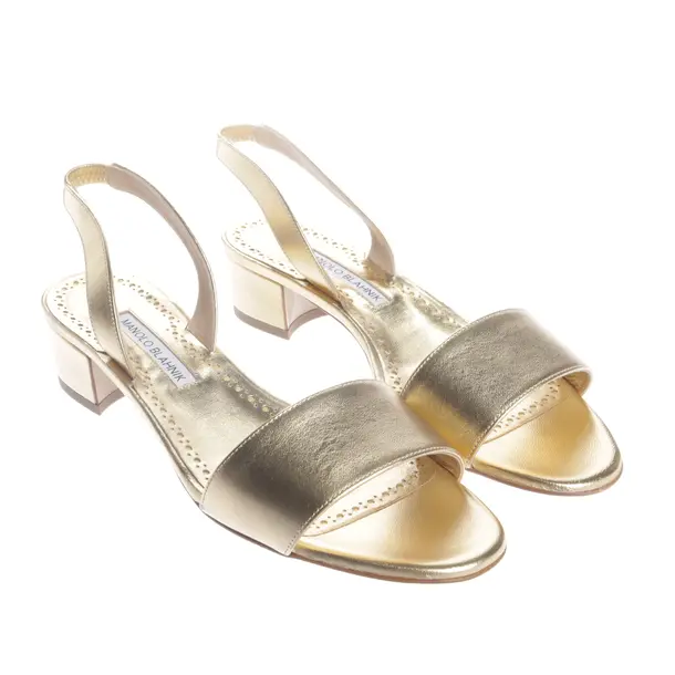 Heeled Sandals, in Gold, Manolo Blahnik